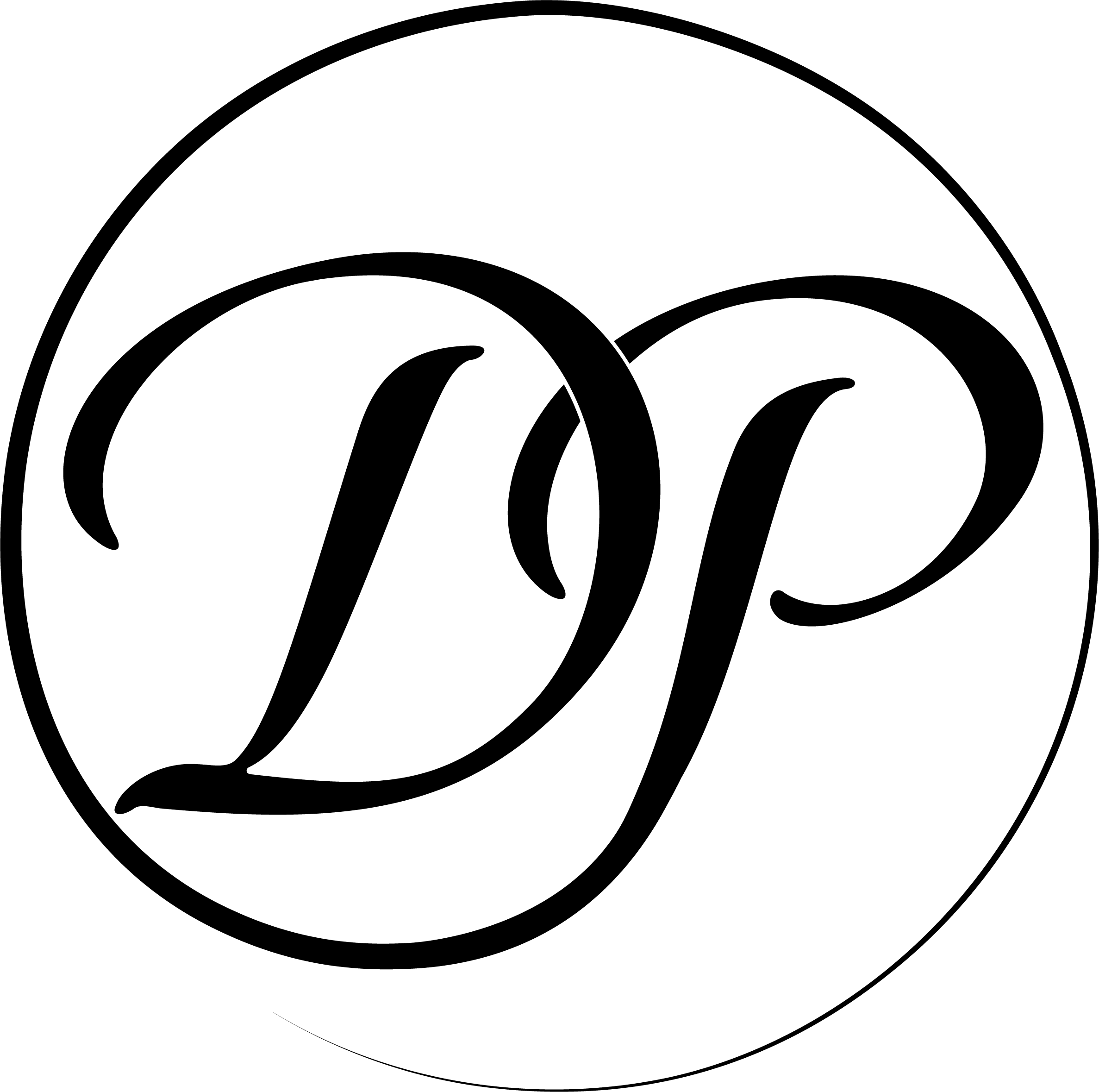DP Front Line Counseling Logo, a stylized D and P inside a circle
